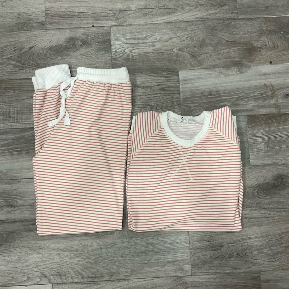 Adorable Pink Striped Kids Pajama Set